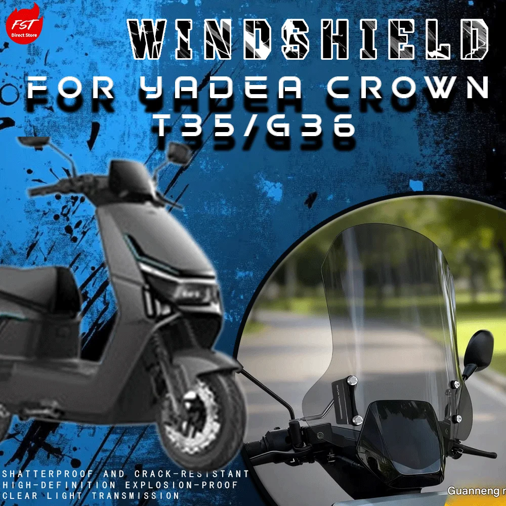 

Fit for Yadea Guanneng T35 modified windscreen, universal heightened small windshield for Yadea Guanneng G36 electric scooter