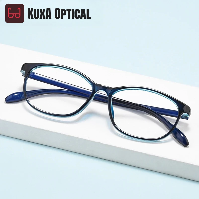 

KUXA оправа для очков для подростков, модные линзы по рецепту, студенческие очки с маленьким лицом TR90, легкие гибкие оптические очки для дальнозоркости