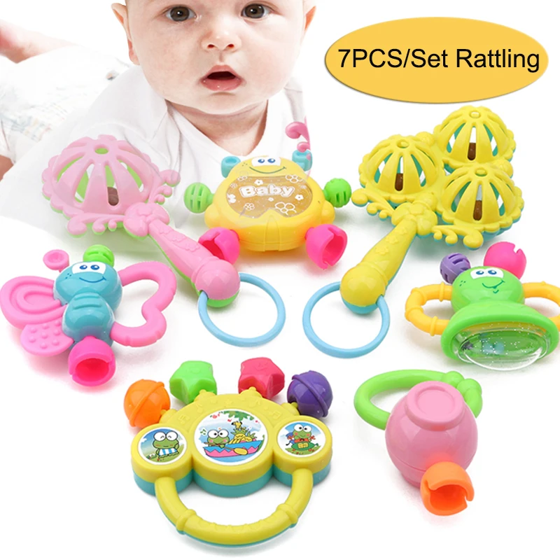 7pcs/Lot Infant Baby Toys Rattles Newborn Kids Hand Bell Children Developmental ABS Games  Baby Toys 0-12 Months