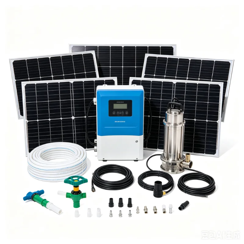 Customized Solar Powered Water Pump System High Flow Low Noise For Deep Well Garden Livestock Watering