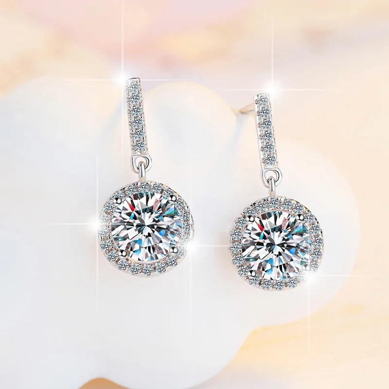 New 925 Sterling Silver Earrings for Women Zirconia Exquisite Student Girlfriend Wedding Engagement Jewelry Fashion Gift
