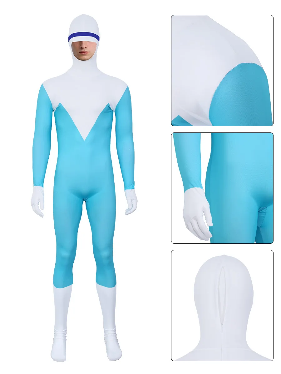 Incredibles cosplay Cool Ice Man Lucius Best Halloween party cosplay costume view 4