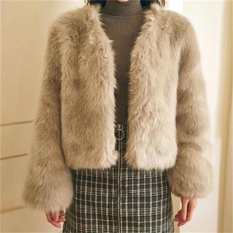 fur black style jacket coat coat imitation fox fur warm classic fashion elegant noble jacket jacket