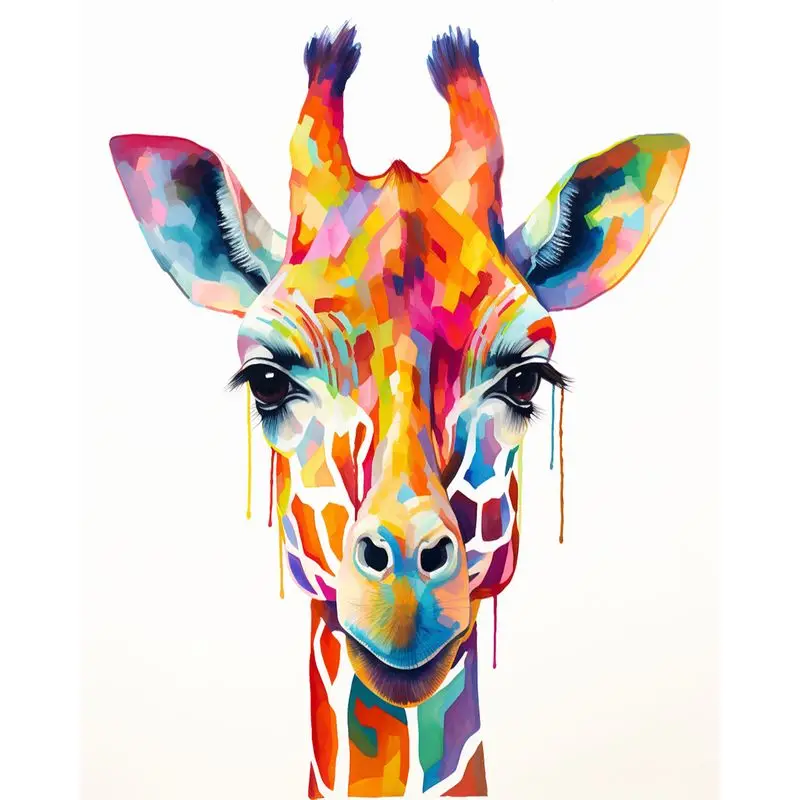 

GATYZTORY Frame DIY Painting By Numbers Kit Giraffe Canvas Painting Wall Art Picture Acrylic Paint For Painting Gift Home Decora