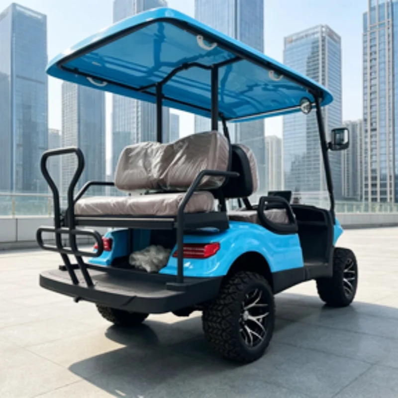 Super Long Lithium Battery Electric Golf Cart 2 4 6 Seat Off-Road Kart 72V Golf Cart With Folding Windshield Free Custom Color