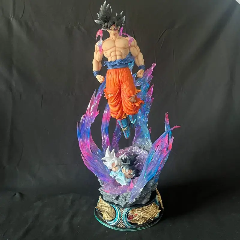 

Dragon Ball Ultra Instinct Goku Interchangeable Three Heads Saiyan Figure Collectible Statue Desktop Ornament For Anime Fans