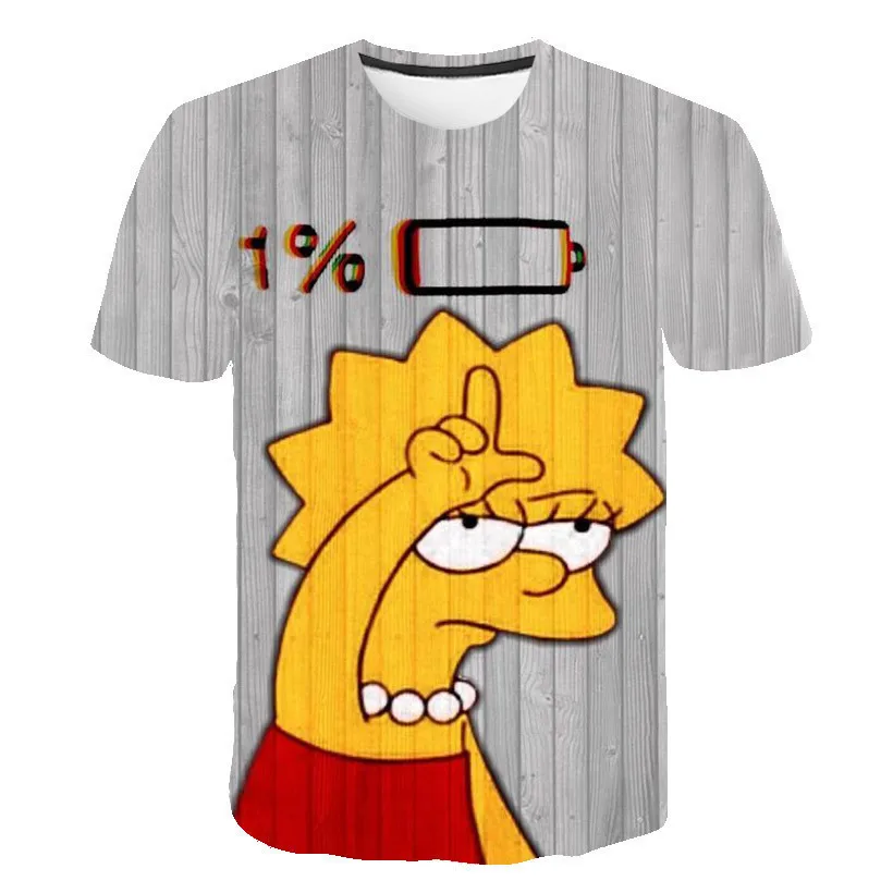 Neues THE SIMPSONS 3D-Druck-T-Shirt für Kinder und Erwachsene, Cartoon-Animations-Grafik, lässiges, bequemes Streetwear-Oberteil für den Außenbereich – Detail 9