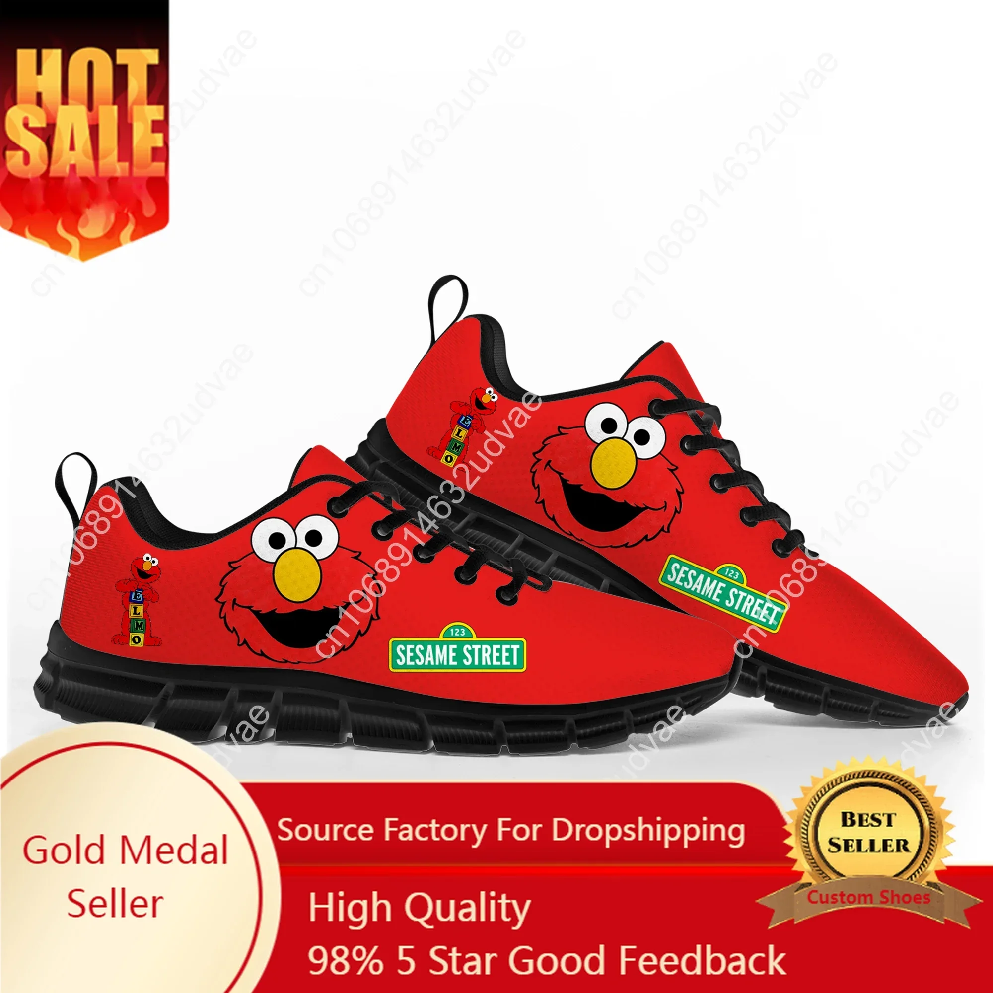 

S-Sesame Street Elmo Cookie Monster Sports Shoes Mens Womens Teenager Kids Children Sneakers Custom High Quality Couple Shoe