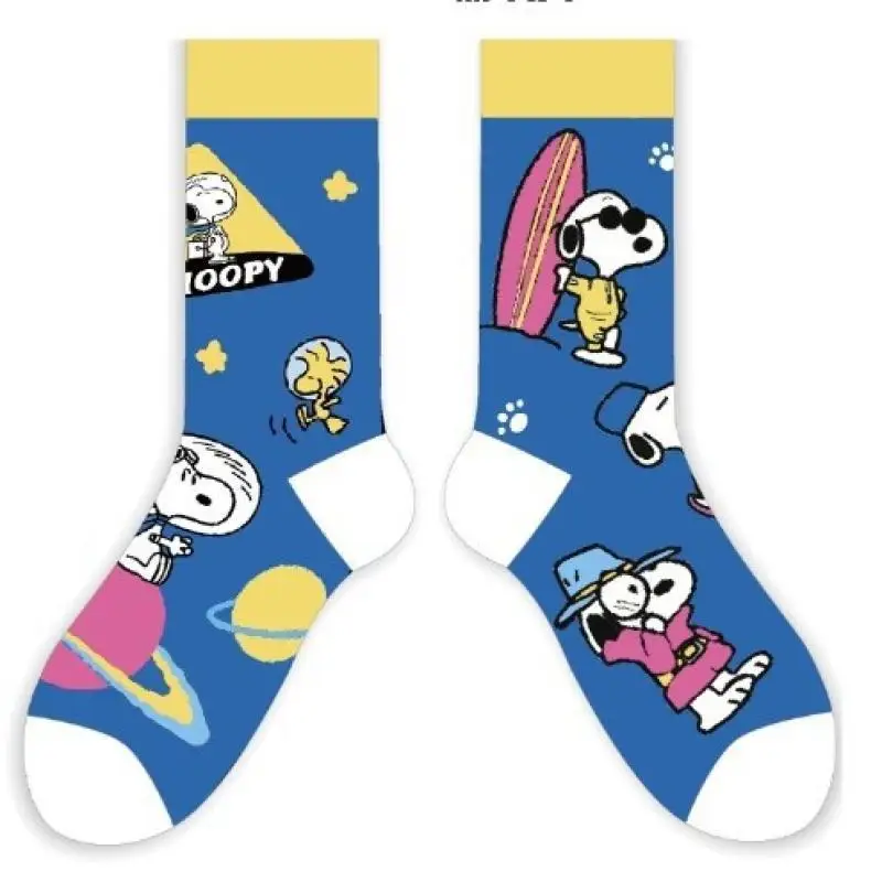 New Snoopy Socks Kawaii Cartoon Medium Socks Cartoon Theme Cartoon Socks Autumn/winter Warm Socks Gift