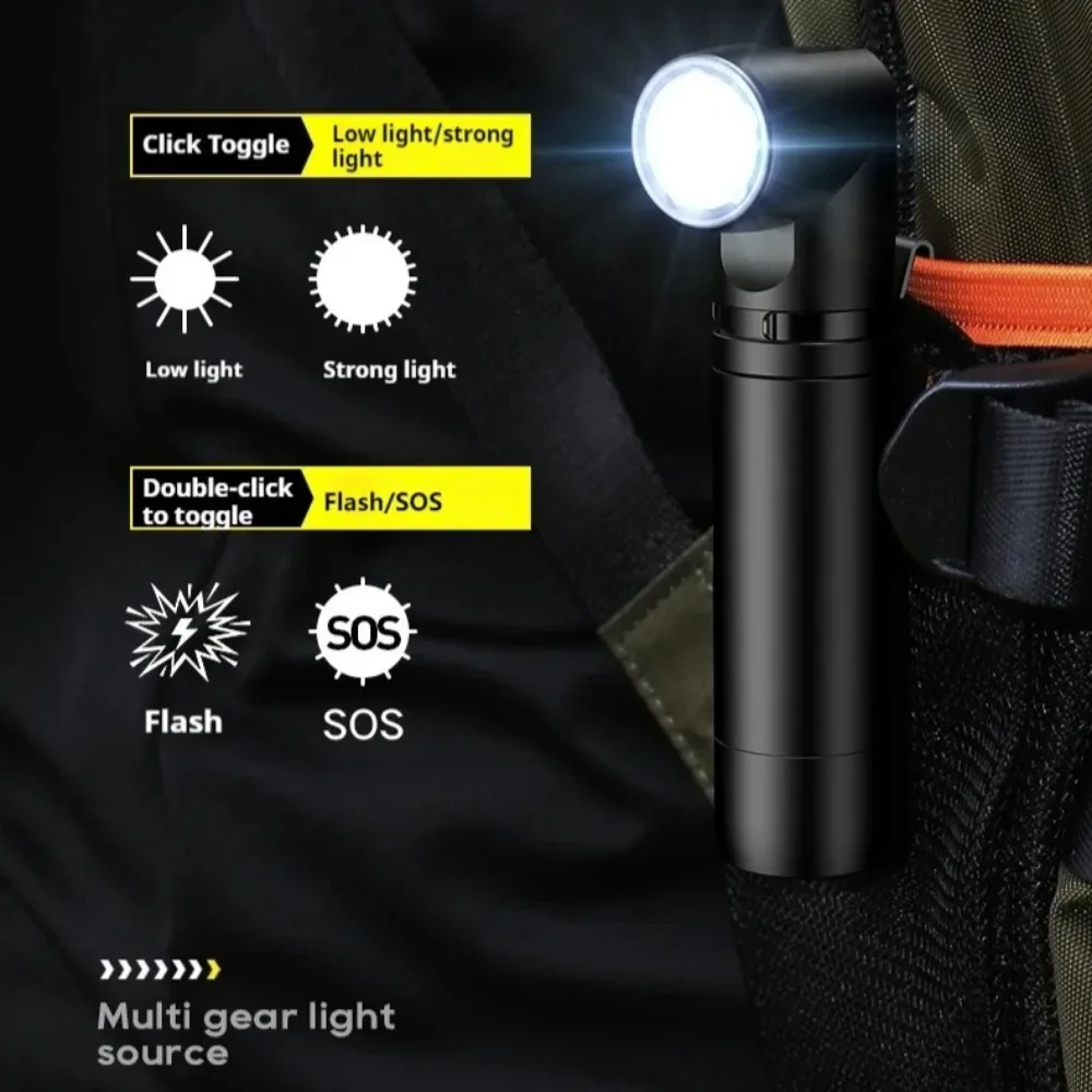 Type-C Rechargeable Portable LED Work Light 90 Degree Swivel with Tail Magnet Emergency Headlamp for Equipment Maintenance