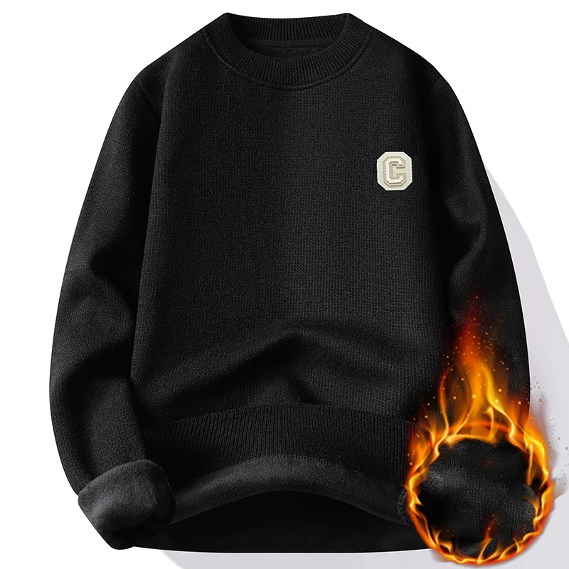 Men's Warm Knitted Sweater Pullovers Casual Thick Sweater Male Streetwear Fashion Clothing Spring Autumn Winter Men Clothing