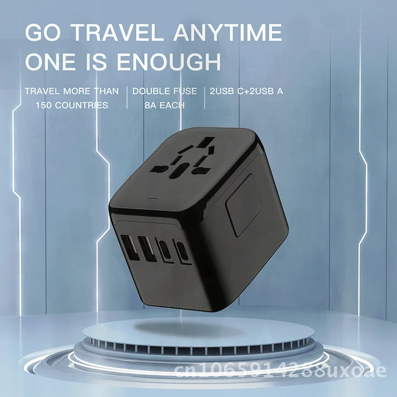

Multi-Country Travel Charger with 2USB And 2C Ports Global Plug Adapter European Australian British Regulations Compliant