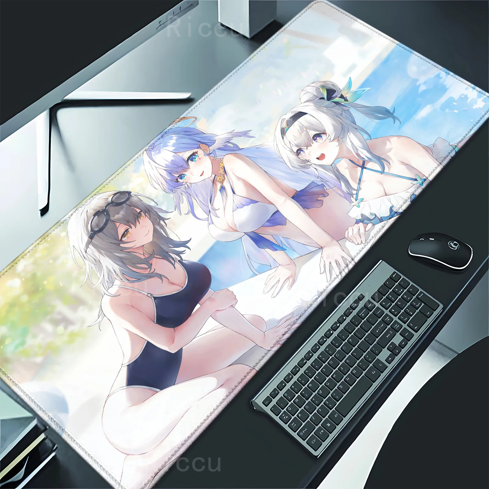 Firefly Large Gaming teclado mouse pad Kawaii Anime Honkai Star Rail Cute Computer Gamer Desk Mat Keyboard mousepad Play MiceMat