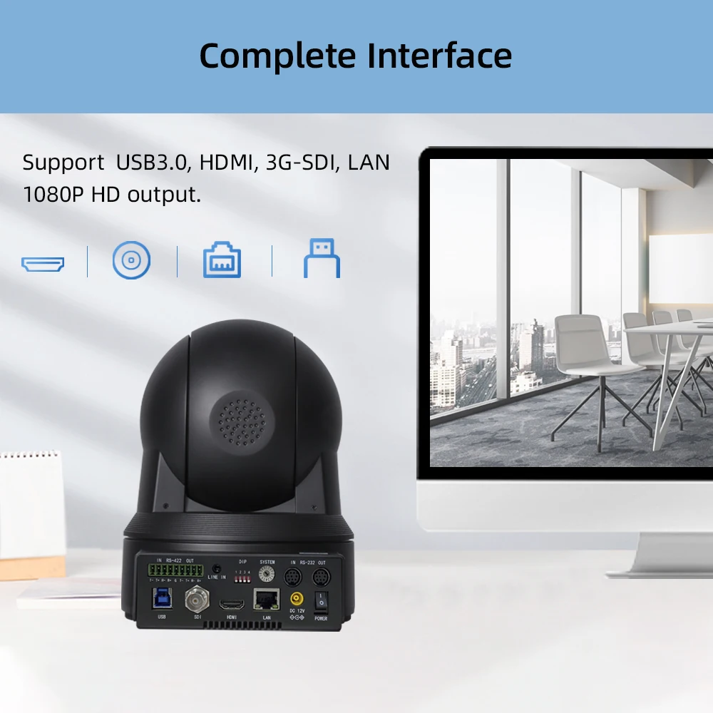 JJTS NDI Ptzoptics Conference System Radio &amp Tv Broadcasting Equipment, Usb 3.0 Video Conference POE Ptz Hd Camera