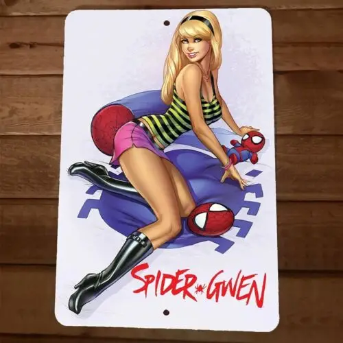 Cartel de pared de Metal Spider Gwen 8x12, cartel de Comic Gwendolyn Stacy