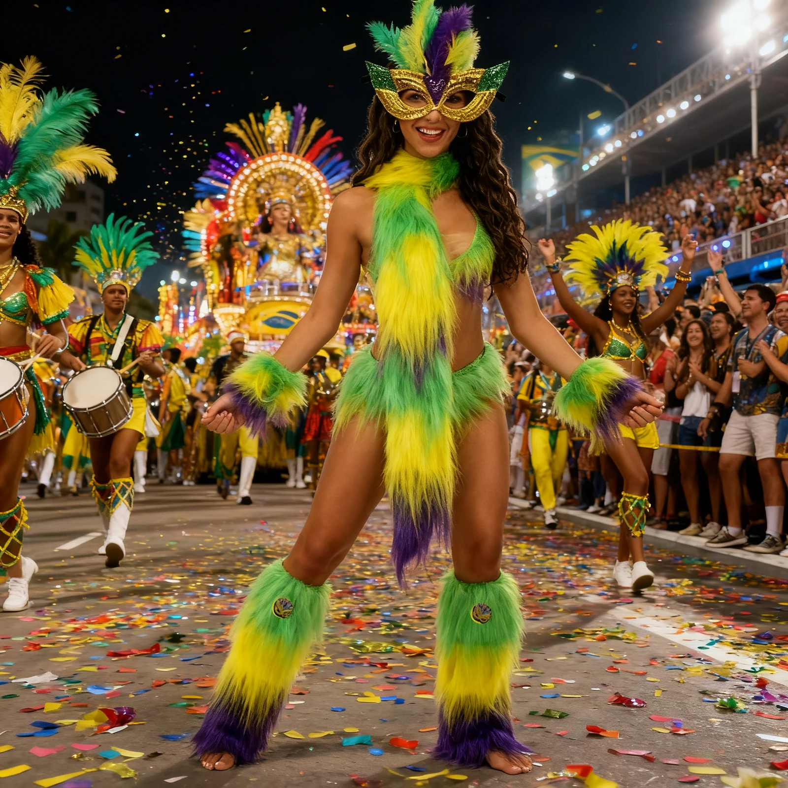 6 Pcs Carnival Costume Accessories Festive Face Covering Gloves Leg Warmers and Scarf Cosplay MardiGras Outfit Holiday Party