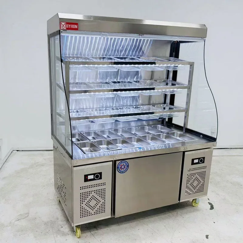 Convenience Store Toppings Fruit Vegetables Spicy Hot Display Cabinet Refrigeration Equipment Upright Display Freezer Showcase