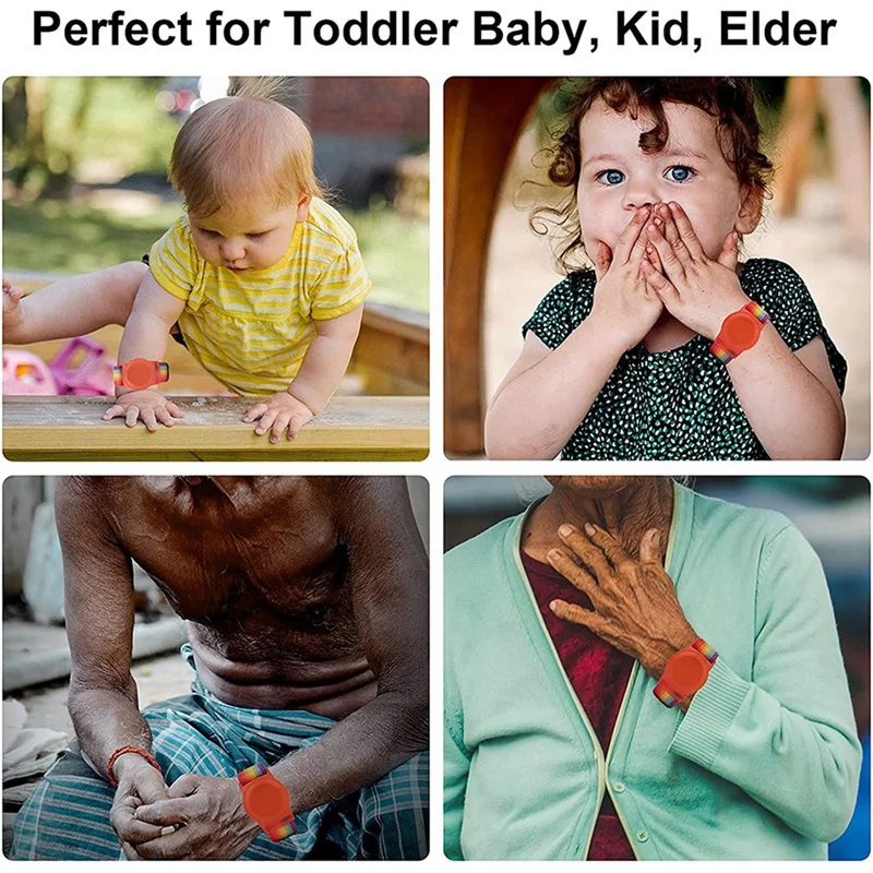 2X Kid Wristband Compatible With Apple Airtag, Protective Case For Air Tag GPS Tracker Holder With Nylon Bracelet B