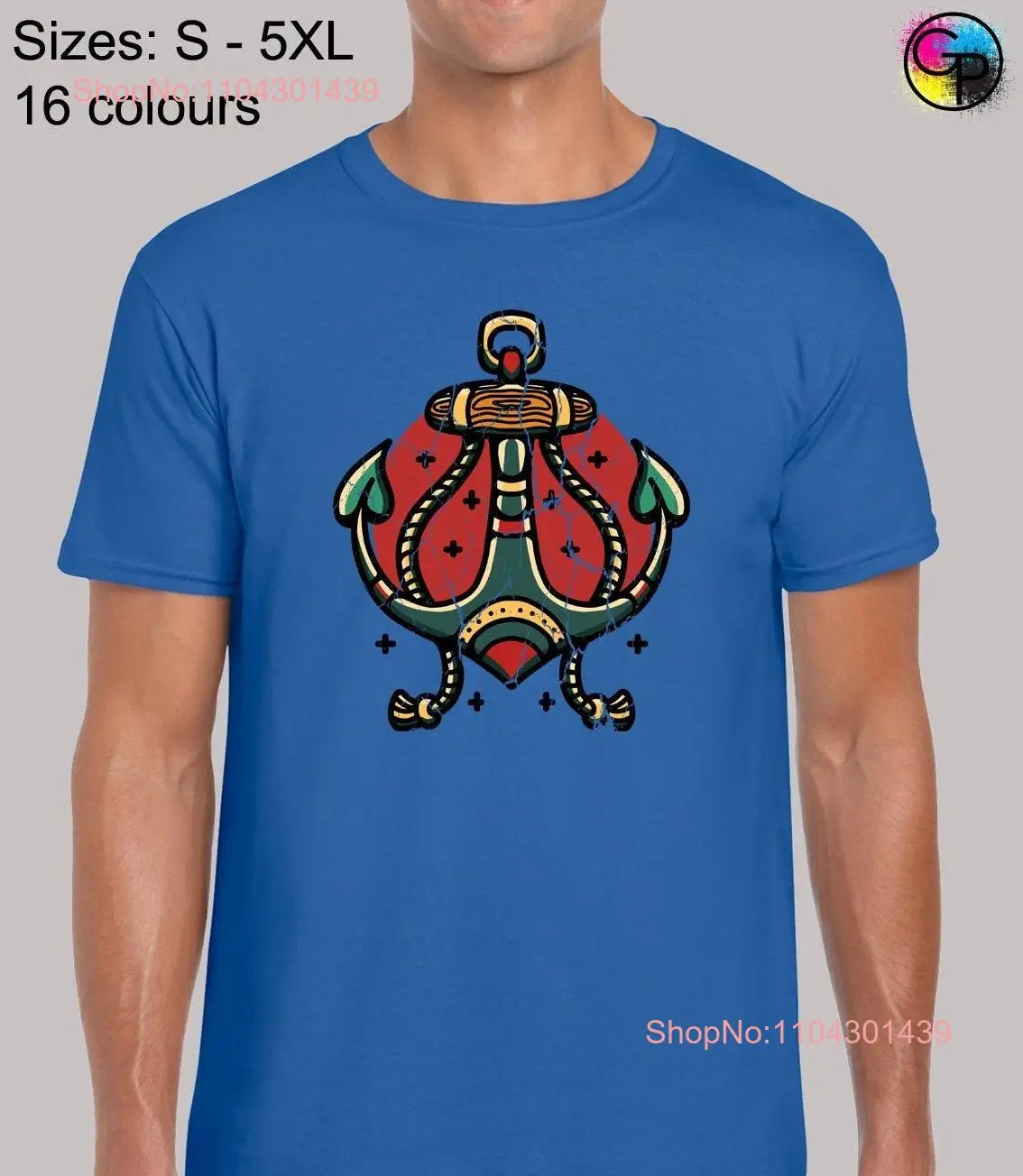 Oldschool anchor tattoo mens T Shirt unisex funny joke novelty cool design retro classic fashion top navy sailor nautical