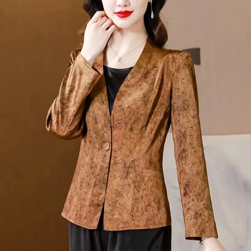 2024 Spring Autumn New Fashion Jacquard Women's Blazer Jacket Top Grade Elegant Comfortable Ladies Short long sleeve Suit Coat