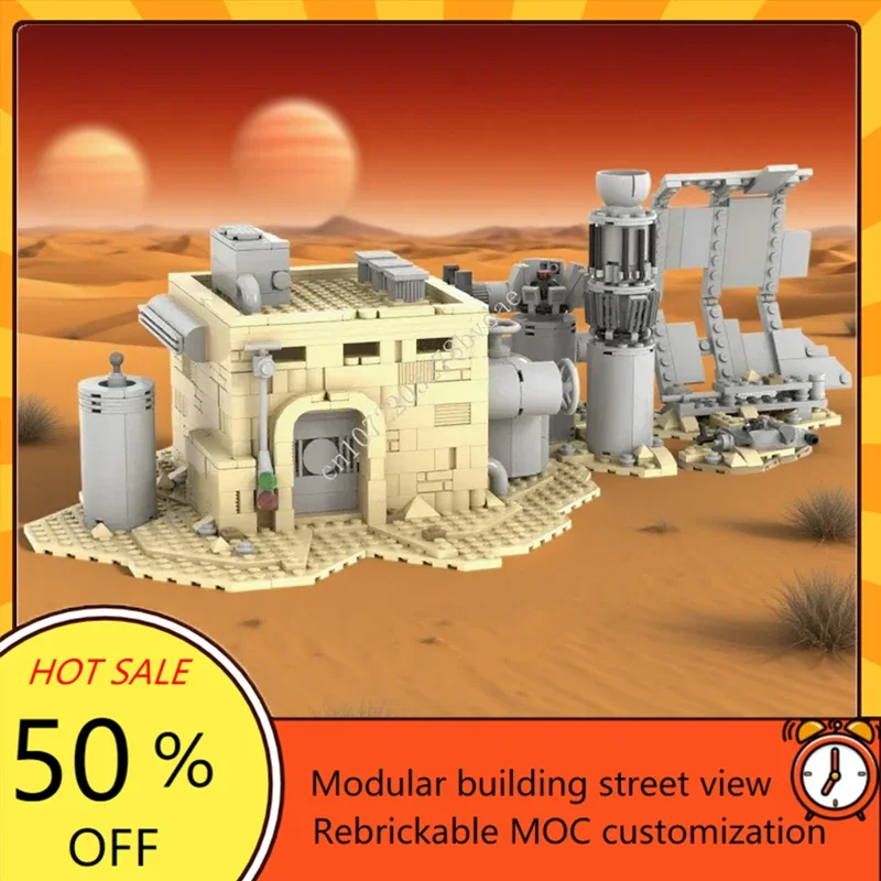 

760 шт. MOC космическая битва Yunkyard of Tatooine, модель пустынного города, головоломка, креативная сборка, головоломка, технология, Рождественский подарок