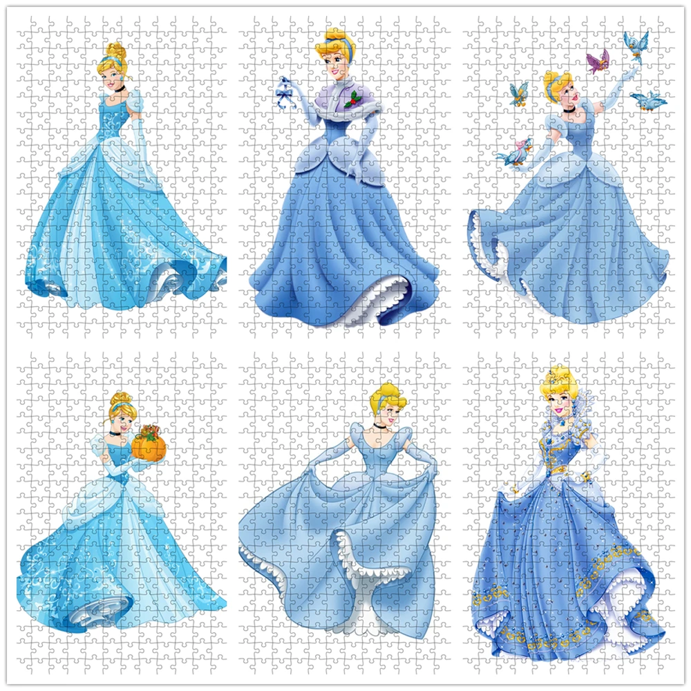 

Cinderella Jigsaw Puzzles Disney Princess 300/500/1000 Pieces Cartoon Characters Puzzle Diy Intellectual Toys for Girls Gift