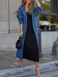 Blue Jeans Jacket Women Winter Jackets for Women 2023 Korean Fashion Vintage Black Coat Women Clothing Denim Oversized Belt