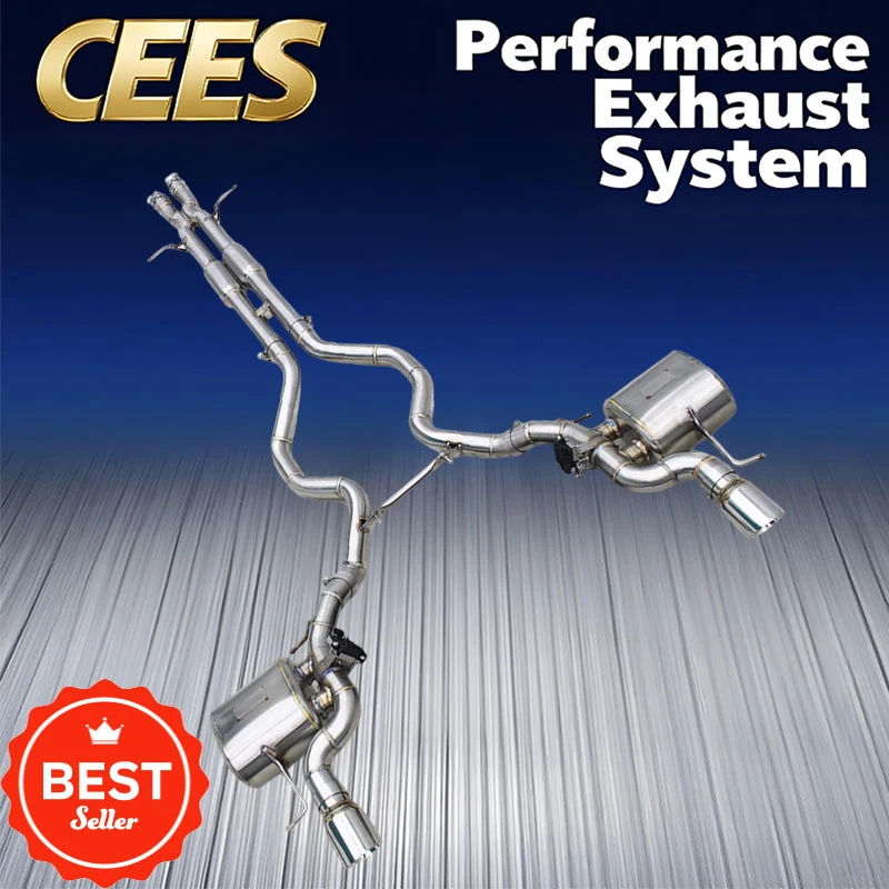 CEES for Land Rover Range Rover Sport SE 2013+ Supersport X Pipe Resonated MidPipe Muffler Sport Valve Exhaust System