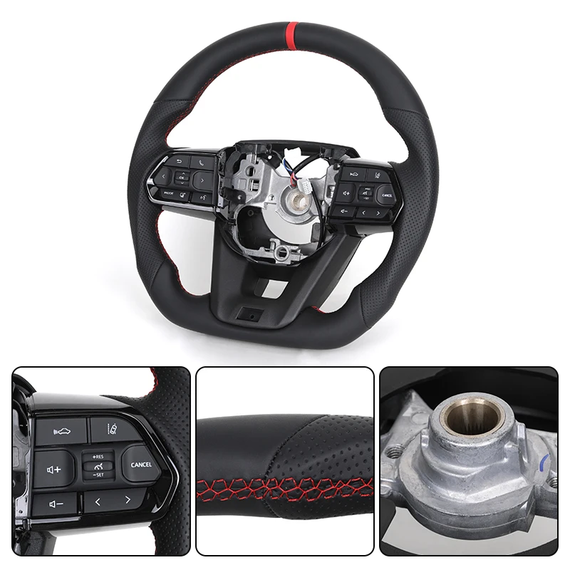 Full Leather Steering Wheel for Toyota Landcruiser Land Cruiser LC200 LC300 Prado 120 150 200 LC79 LC70 LC76 FJ70 FJ79 FJ200