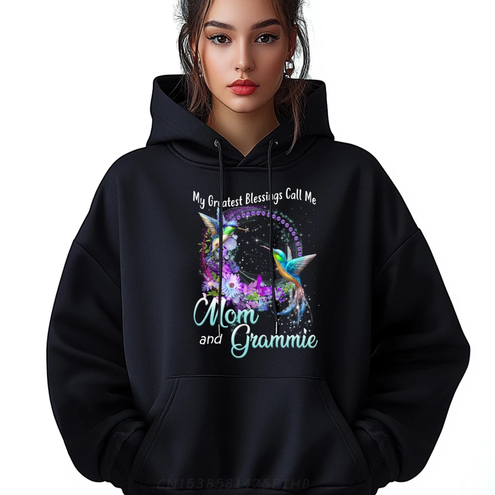 

My Greatest Blessings Call Me Mom And Grammie Hummingbird Plain Pullover Hoodies Wholesale Couples Meme Hoodie Party