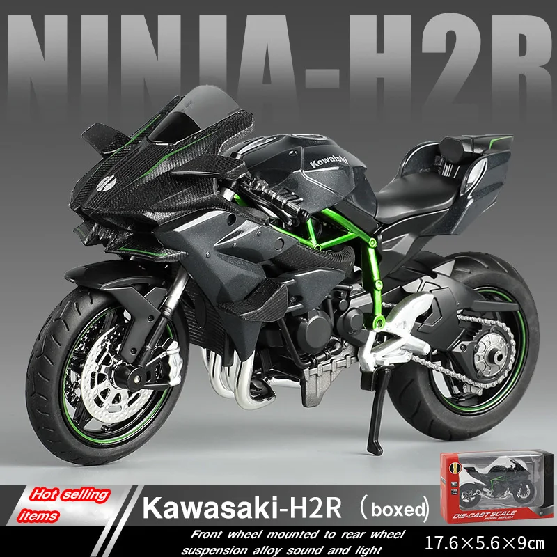 Simulation 1:12 Kawasaki h2 BMW Alloy Motorcycle Ninja Locomotive Model Boy Children's Toy Gift E car  rc cars for adults