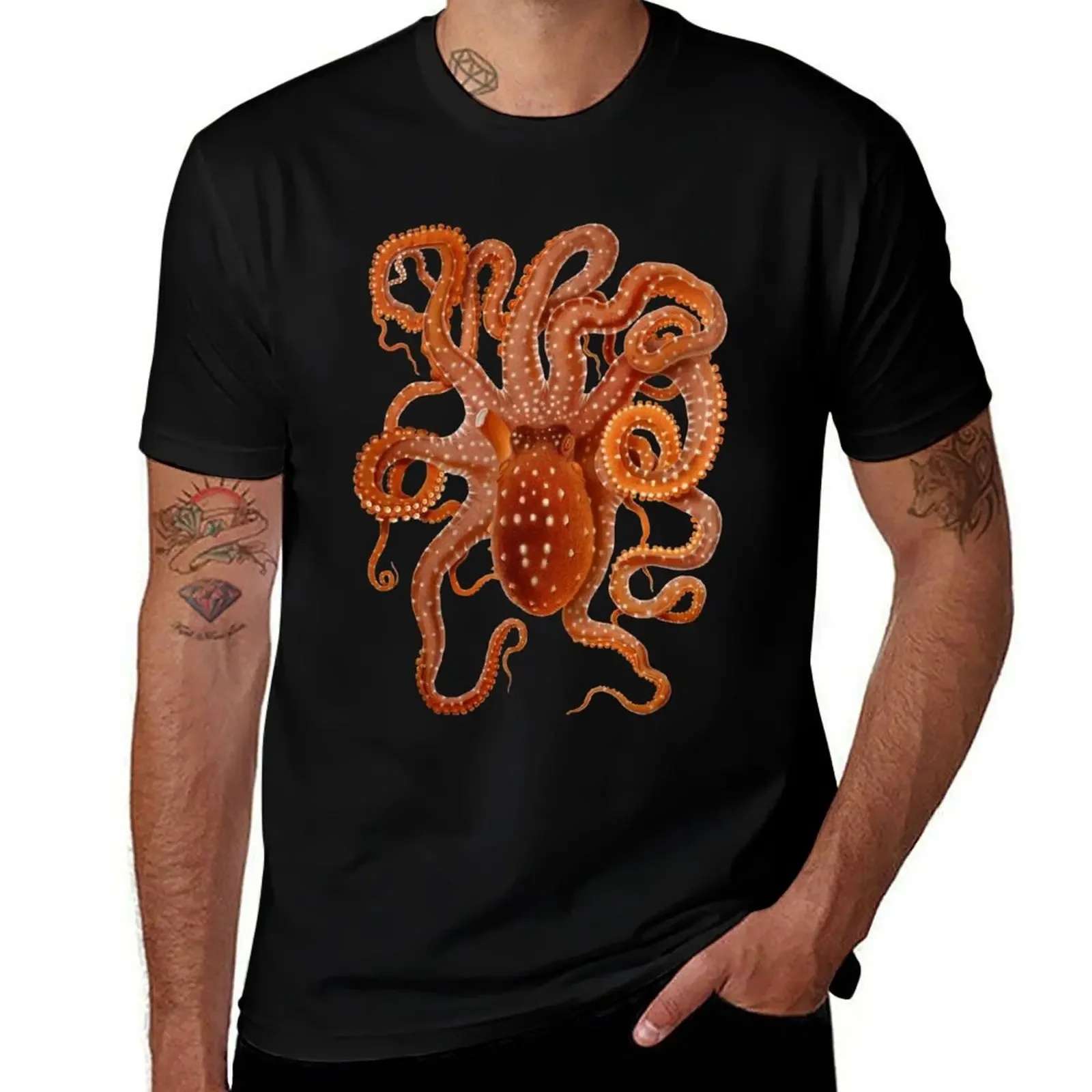 Vintage Octopus T-Shirt funny meme t-shirts anime stuff sweat vintage graphic tee mens shirts graphic tee