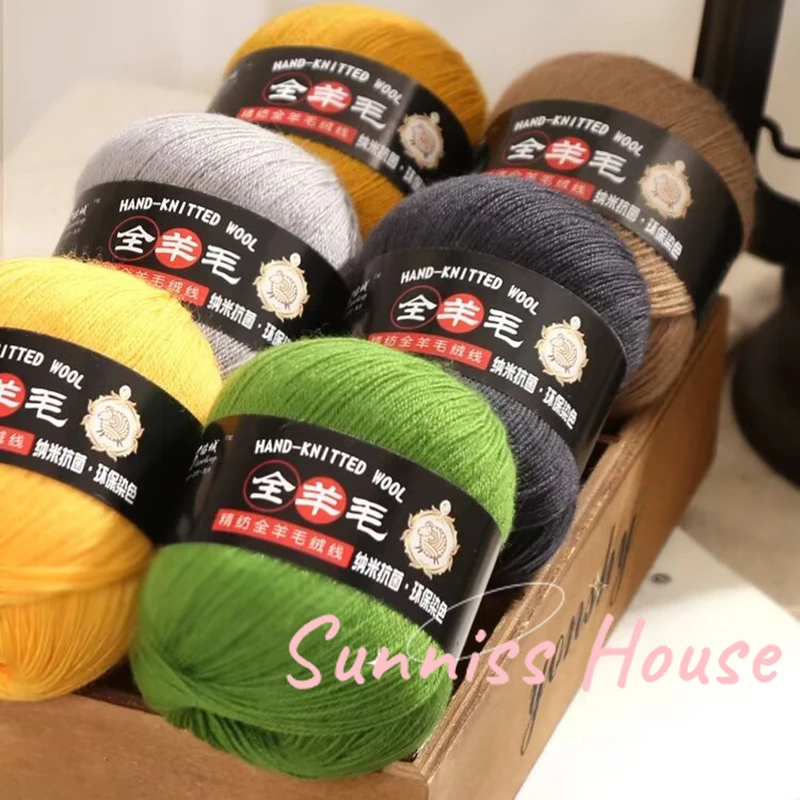 50g/roll 100% Wool Yarn Pure Merino Thread DIY Doll Woven Material for Hand Knitting Soft Scarf Sweater