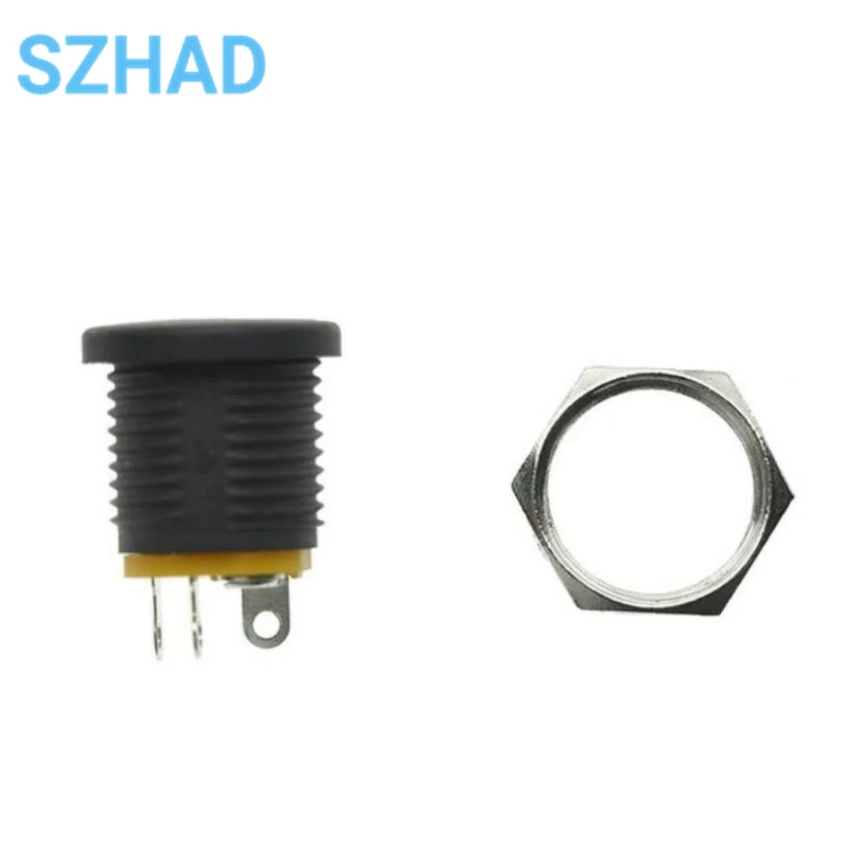 5.5-2.1MM DC-022 DC power supply socket outlet holes threaded nut panel installation