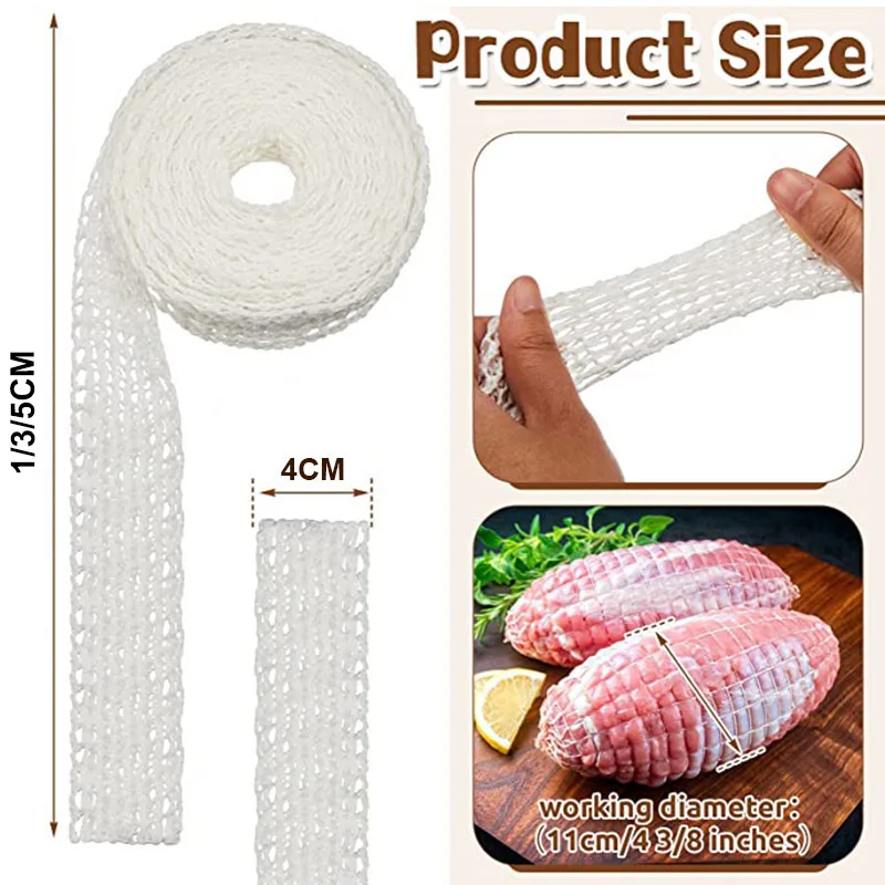 1/3/5M Cotton Meat Netting Ham Sock Elastic Netting Meat Butcher Twine Net - Kitchen Tools