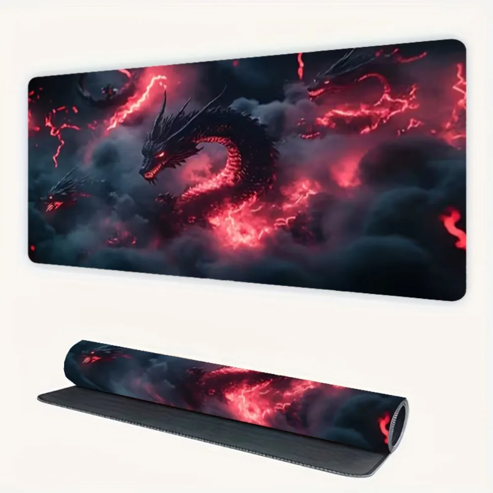Esports game mouse pad,featuring Red Flame Multiheaded Dragon artistic design alfombrillas gaming alfombrillas para escritorio view 6