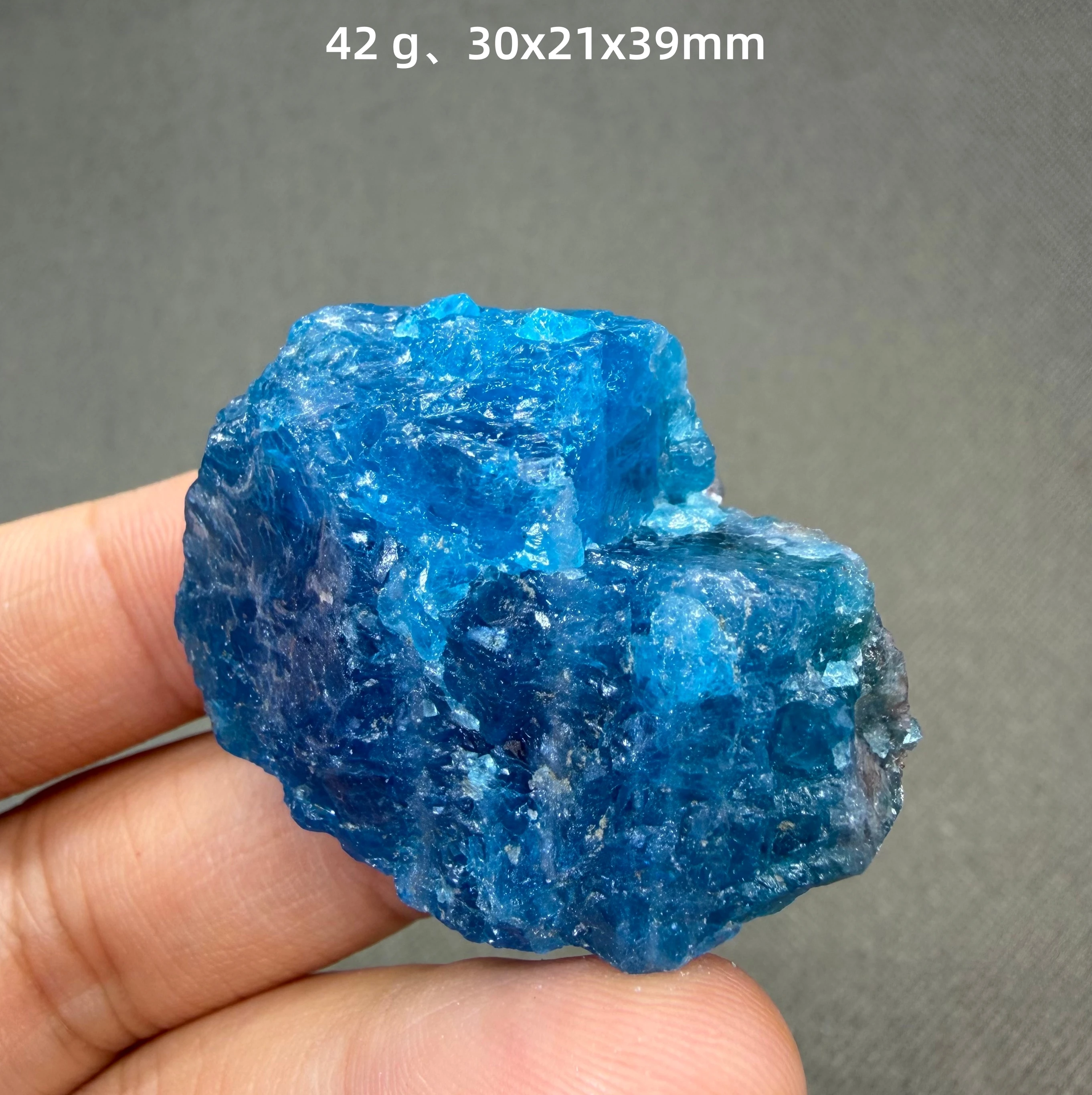 Natural Apatite Crystal Cluster Blue Mineral Specimen Home Decor view 2
