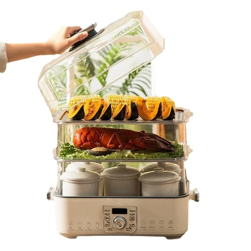 

Stainless steel, electric steamer, multi-function, three layers, large capacity for household use