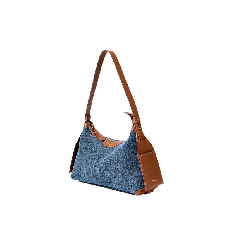 

Songmont Yamashita Has Pine Ear Hanging Series Small Denim Bag Hobo Bag Denim Tong