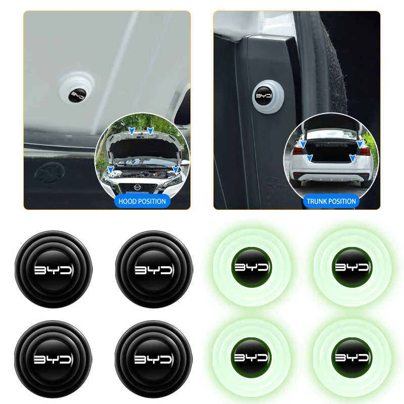 Car Crashproof Silicone Mat Door Shock Absorber Pad Interior Accessories For BYD F3 I3 F0 F6 S6 L3 S7 M6 Tang Song Qing Yuan Max