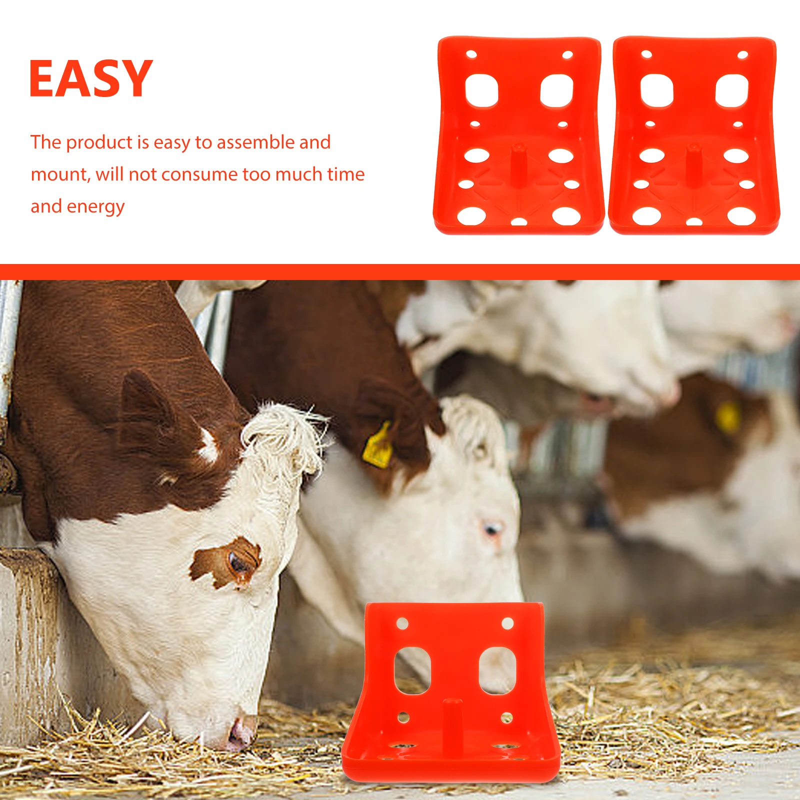 

2pcs Salt Brick Holder Durable Cattle Sheep Lick Block Livestock Feeding Equipment Anti Skid Bottom Easy Assembly Farm Supplies