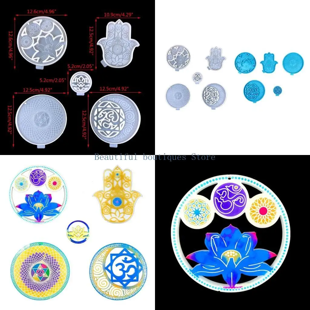 

U4LF Diy Crystal Round Yoga Ornaments Mold Epoxy Resin Pendant Mold Suitable for Home Decoration Table Wine Tray