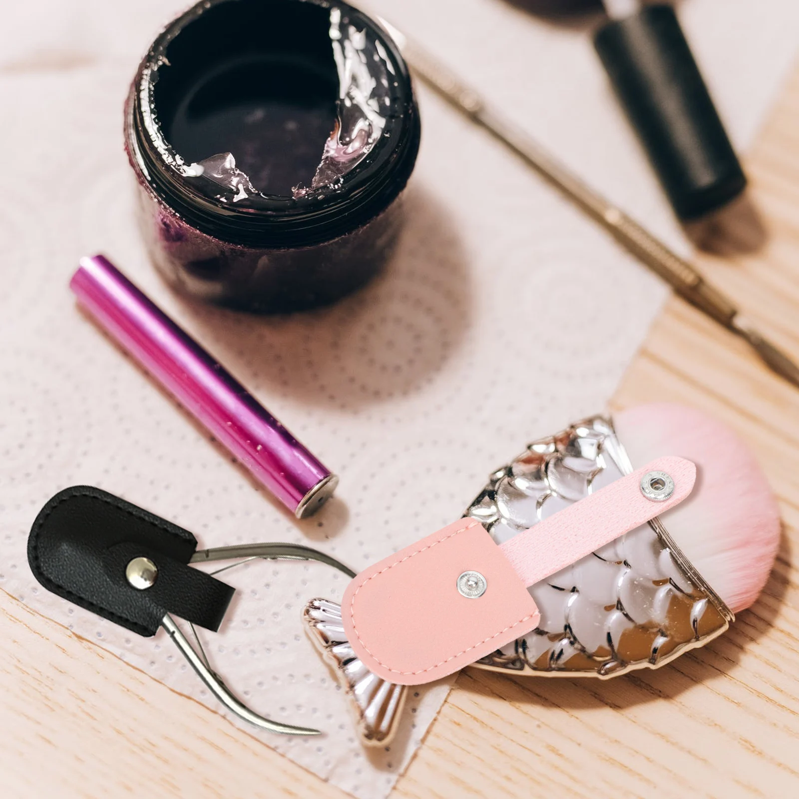 

5 шт., чехол для кусачки ногтей, защитные щипцы для кутикулы из искусственной кожи для использования в салоне, чехлы для ножниц для кутикулы, защита для ножниц для ногтей