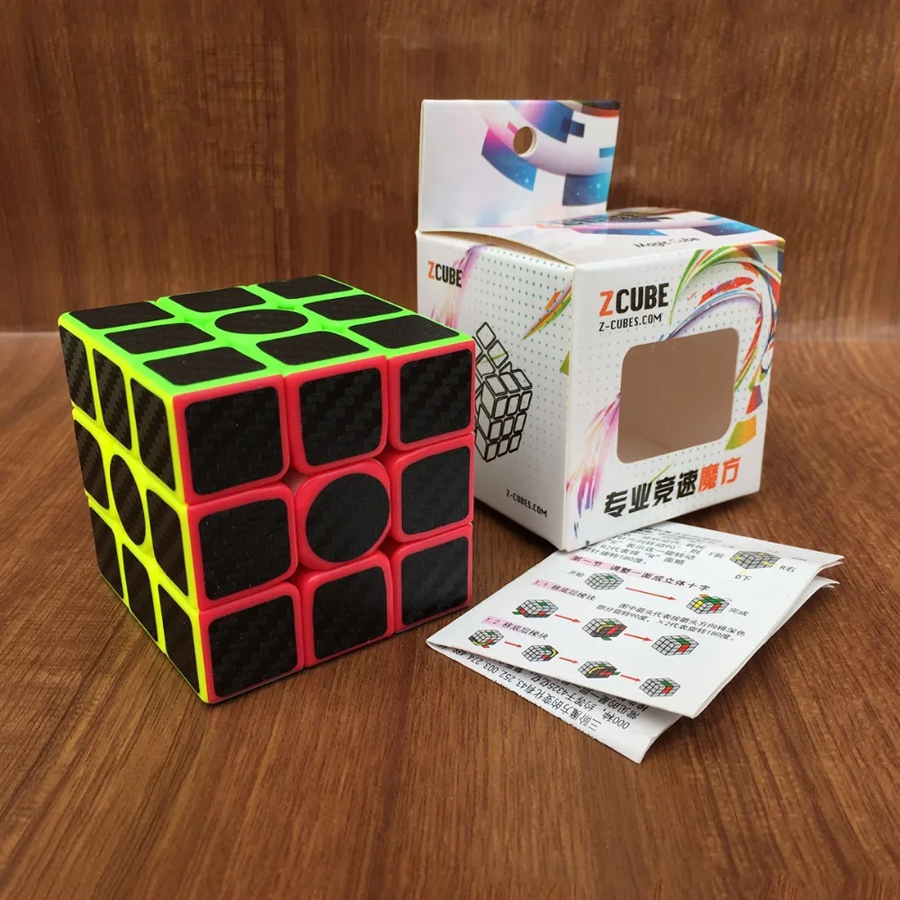 3x3x3 Carbon Fiber Sticker Speed Magic Cubes Puzzle Toy Children Kids Gift Toy Youth Adult Instruction Professional Cube