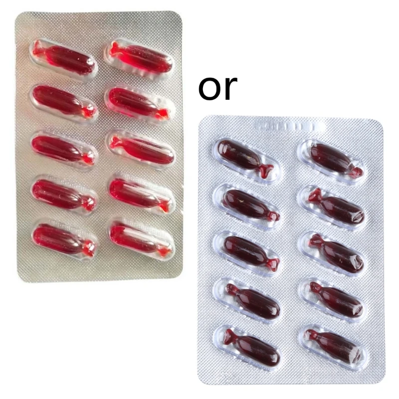 

10pcs Halloween Fake Blood Pills for Vampire Horror Funny Joke Prank