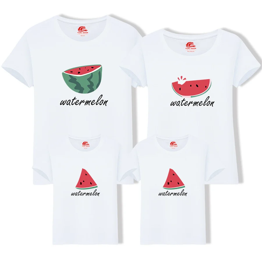 Mommy Daddy Brother Sister Baby Family Matching T-shirts Watermelon pattern Family Clothes Summer Cotton Family Look Outfits
