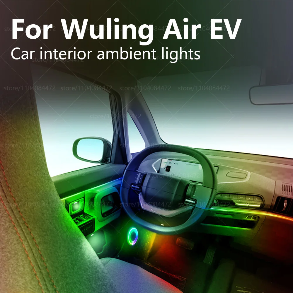 

For Wuling Air EV 22in1 RGB Car Interior Acrylic Car Ambient Lights RGB Hidden Acrylic Strip Decoration Atmosphere Accessories