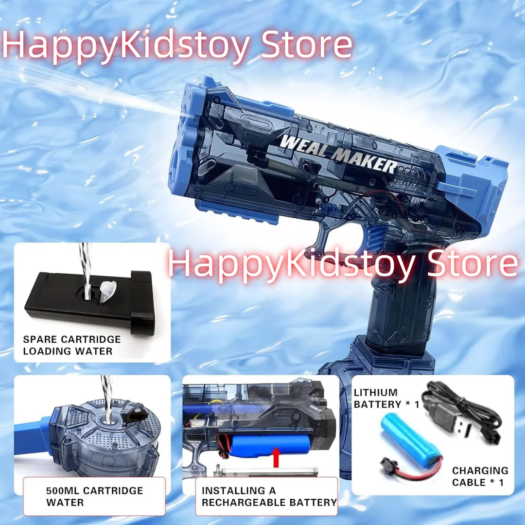 Electric Water Gun 32 Ft Shooting Range & Battery Powered Squirt GunSwimming Pool Beach Outdoor Toys for Kids Adults