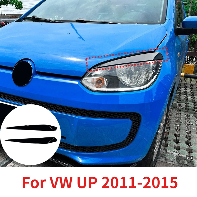 

Car Accessories Glossy Black Headlight Eye Lid Eyebrow Cover Trim For VW UP 2011 2012 2013 2014 2015 Auto Lamp Styling Stickers