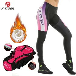 X-TIGER Women's Cycling Trousers With 3D Gel Padded Winter Thermal Bicycle Pants Bike Riding Tights